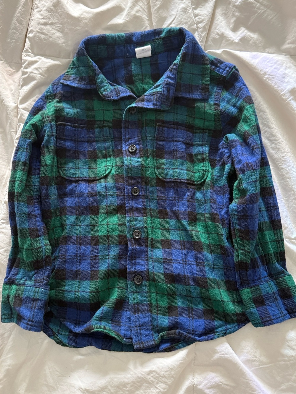 Gap Kids Green & Blue Plaid Button-Up Shirt
